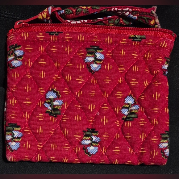 Vintage 90s Vera Bradley Provincial Red Coin Purse ID Holder Zip Top ,4.5"×4" - Picture 3 of 9